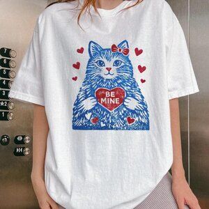 Cat Valentines Day Tee, Be Mine Shirt, Cute Valentine Gift Shirt